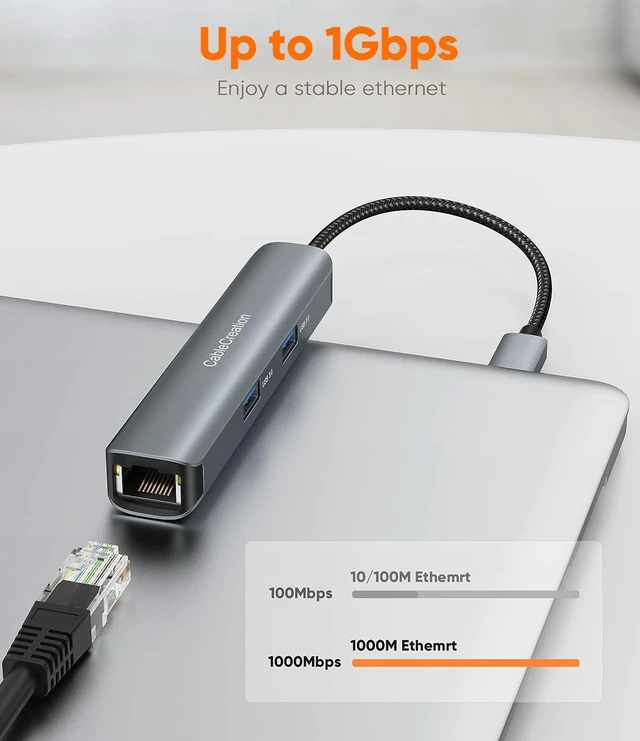 Alt view image 3 of 7 - CableCreation 5-in-1 4K 60Hz USB C Hub Multiport Adapter Aluminum Shell