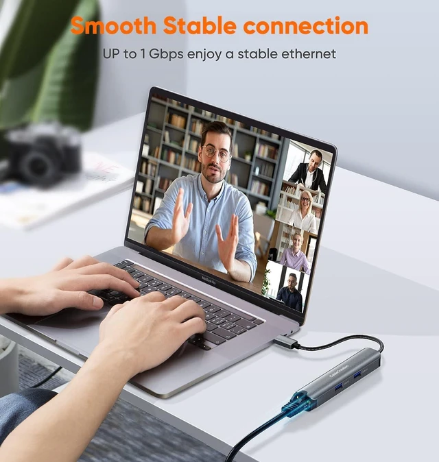 Alt view image 6 of 7 - CableCreation 5-in-1 4K 60Hz USB C Hub Multiport Adapter Aluminum Shell