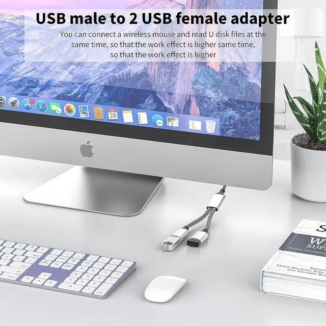 Alt view image 5 of 6 - MOGOOD USB Splitter Cable USB y Splitter Adapter Dual USB 2.0 Power Cord Extension for Charging/Data Transfer Dual Double USB Port Extender Hub Extra Multiport Data Split Adapter for Laptop/Mac/Car