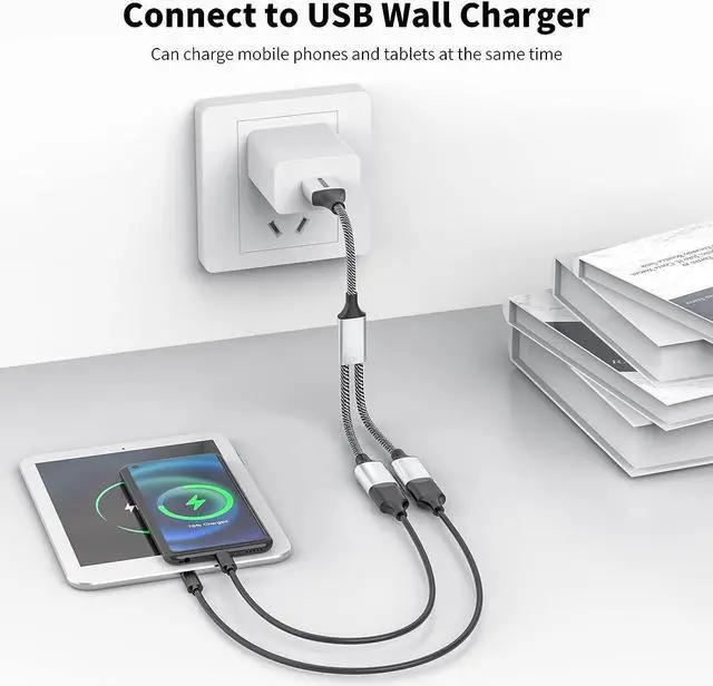 Alt view image 6 of 6 - MOGOOD USB Splitter Cable USB y Splitter Adapter Dual USB 2.0 Power Cord Extension for Charging/Data Transfer Dual Double USB Port Extender Hub Extra Multiport Data Split Adapter for Laptop/Mac/Car