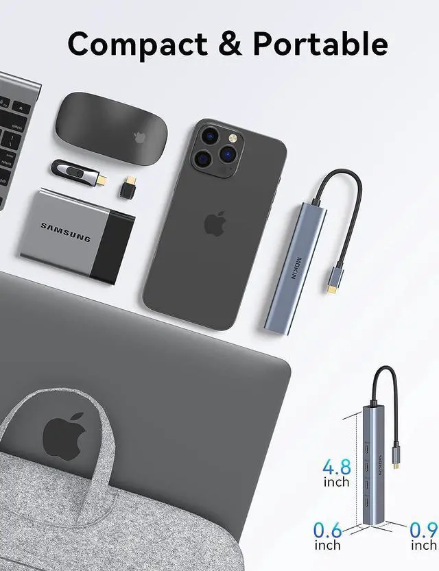 Alt view image 5 of 6 - USB C Hub,10Gbps USB C Splitter for Laptop,4 Ports USB C to USB C Hub Multiport Adapter for MacBook Pro/Air, iPad, Phone, Surface Pro,Chromebook,Dell, HP,Lenovo(Not Support Charging/Monitor)