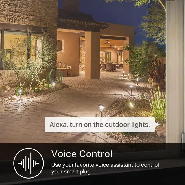 Alt view image 5 of 6 - Kasa Outdoor Smart Plug, Smart Home Wi-Fi Outlet with 2 Sockets, IP64 Weather Resistance, Compatible with Alexa, Google Home & IFTTT, No Hub Required, ETL Certified(EP40), Black