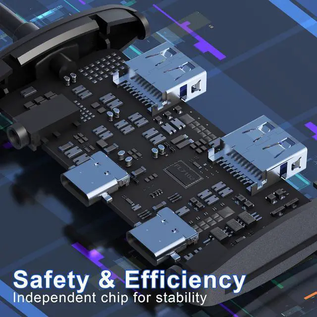 Alt view image 4 of 7 - USB C Hub,USB C Hub Multiport Adapter,10Gbps 2 Type C and 2 USB 3.2 Gen 2(Data & Charging),3.5mm Audio,USB C to USB C Hub,USB Expander Hub,USB Type C Hub for Laptop,MacBook Air/Pro,iMac,Phone