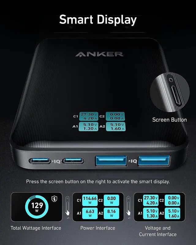 Alt view image 5 of 6 - Prime 6-in-1 USB C Charging Station 140W Compact Power Strip for Work and Travel 5 ft Detachable Extension Cord with 6 Ports for iPhone 15/15 Plus/15 Pro/15 Pro Max(Non-Battery Non-Wireless)