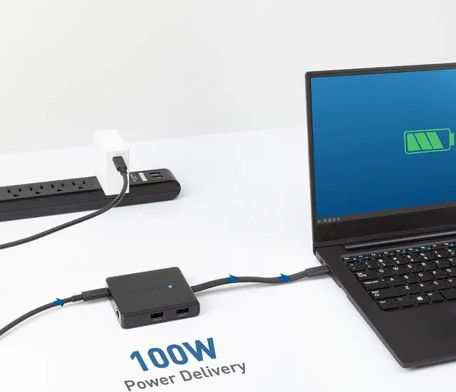 Alt view image 5 of 7 - Cable Matters Dual 4K 60Hz Monitor USB C Hub with DisplayPort 1.4 and 100W Charging - macOS is Not Supported - Thunderbolt 3, Thunderbolt 4, USB4 Compatible for Surface Pro, XPS, Windows Only