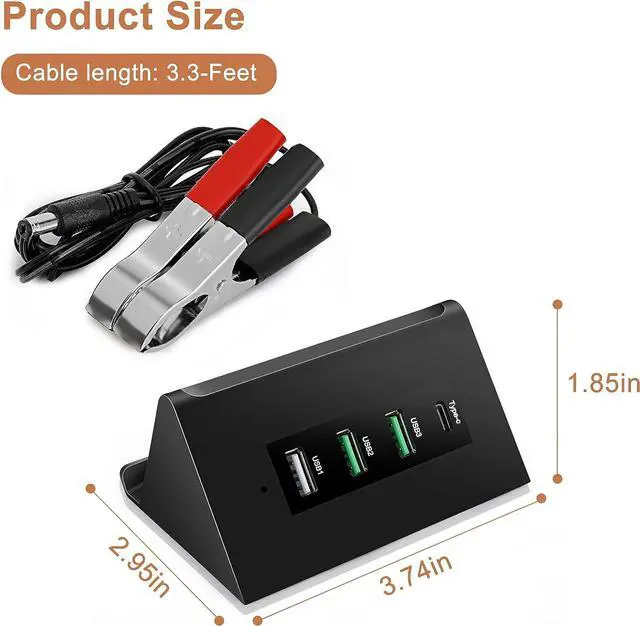 Alt view image 3 of 7 - DC 12V 24V to 5V USB Step Down Converter 68W 12v to USB Multi Port Power Adapter Charger for iPhone Android Samsung and Tablet Chargers