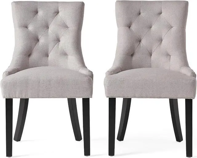 Main image of Christopher Knight Home Hayden Fabric Dining Chairs, 2-Pcs Set,Polyester, Light Grey