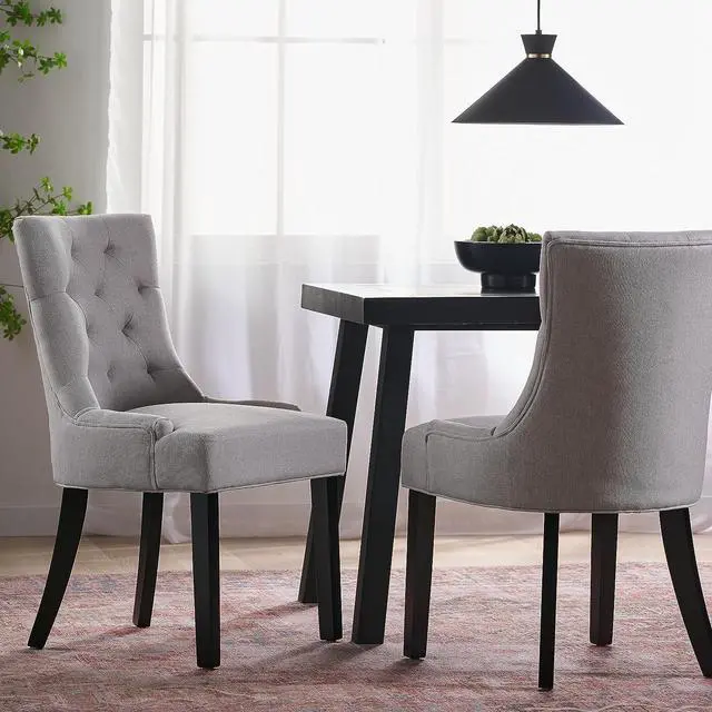 Alt view image 2 of 7 - Christopher Knight Home Hayden Fabric Dining Chairs, 2-Pcs Set,Polyester, Light Grey