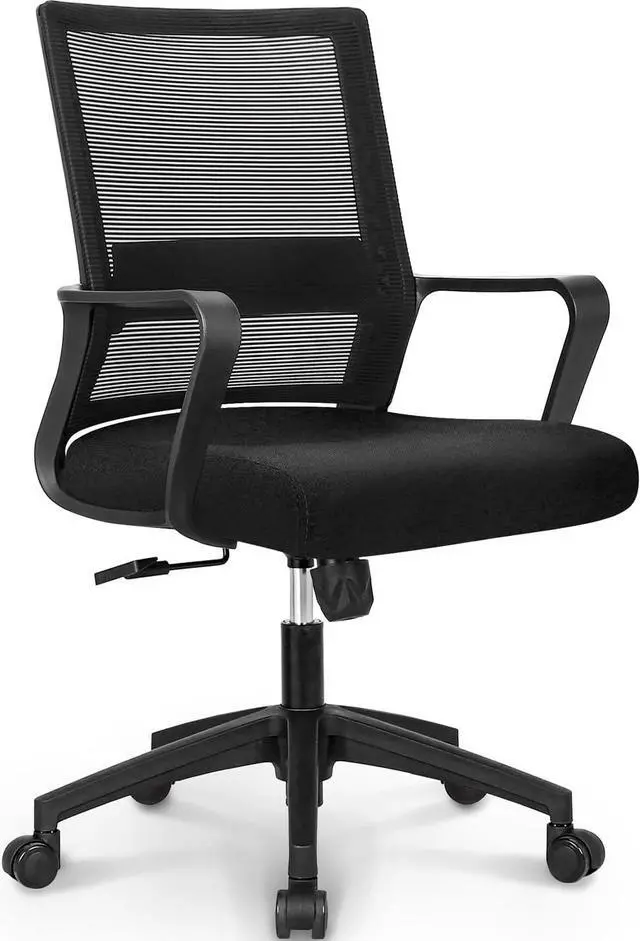 Main image of NEO CHAIR Office Chair Ergonomic Desk Chair Mid Back Mesh with Lumbar Support Comfortable Cushion Swivel Adjustable Height Armrest Gaming/Computer Chairs for Home Office Desk (Black)