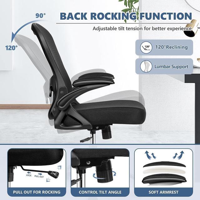 Winrise Office Chair Ergonomic Desk Chair, High Back Gaming Chair, Big and Tall Reclining Chair Comfy Home Office Desk Chair Lumbar Support Breathable