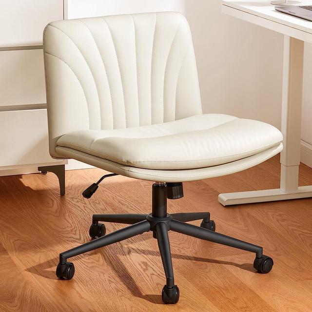 Marsail Office Chair Ergonomic Desk-Chair: Mesh Back Computer Chair with PU  Leather Seat,Adjustable Lumbar Support&Flip-up Armrests, Adjustable Height
