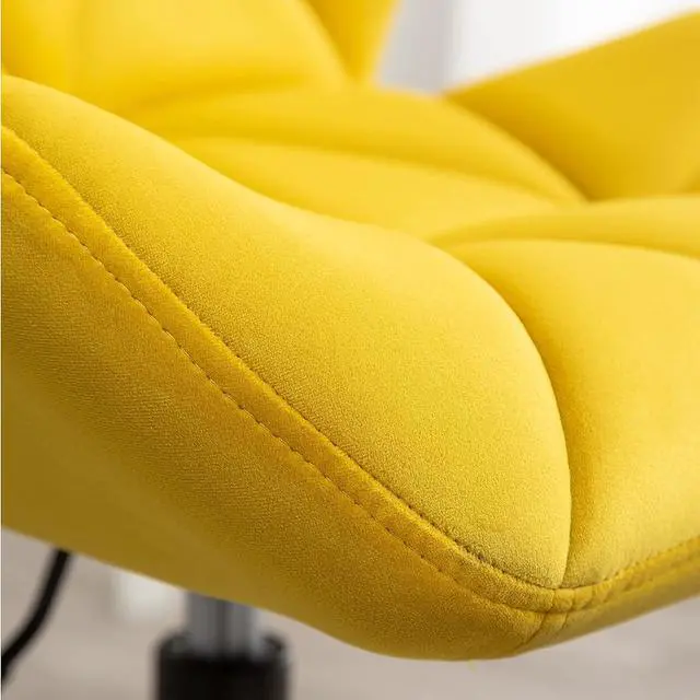 Alt view image 7 of 7 - Roundhill Furniture Eldon Diamond Tufted Adjustable Swivel Office Chair, Yellow