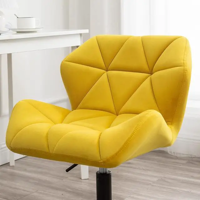 Alt view image 6 of 7 - Roundhill Furniture Eldon Diamond Tufted Adjustable Swivel Office Chair, Yellow