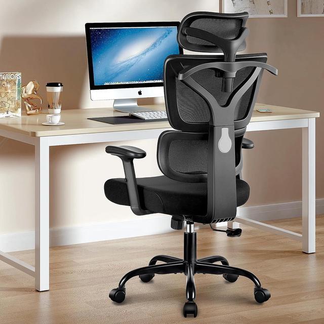 Office Chair, Ergonomic Desk Chair with Adjustable Lumbar Support, High Back