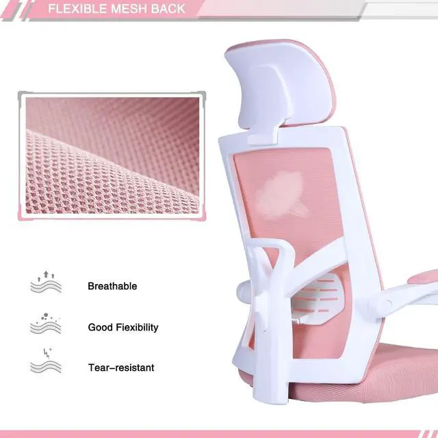 Alt view image 6 of 7 - Qulomvs Mesh Ergonomic Office Task Chair with Footrest, Headrest and Backrest 90-135 Adjustable Computer Executive Home Desk Chair with Wheels 360 Swivel