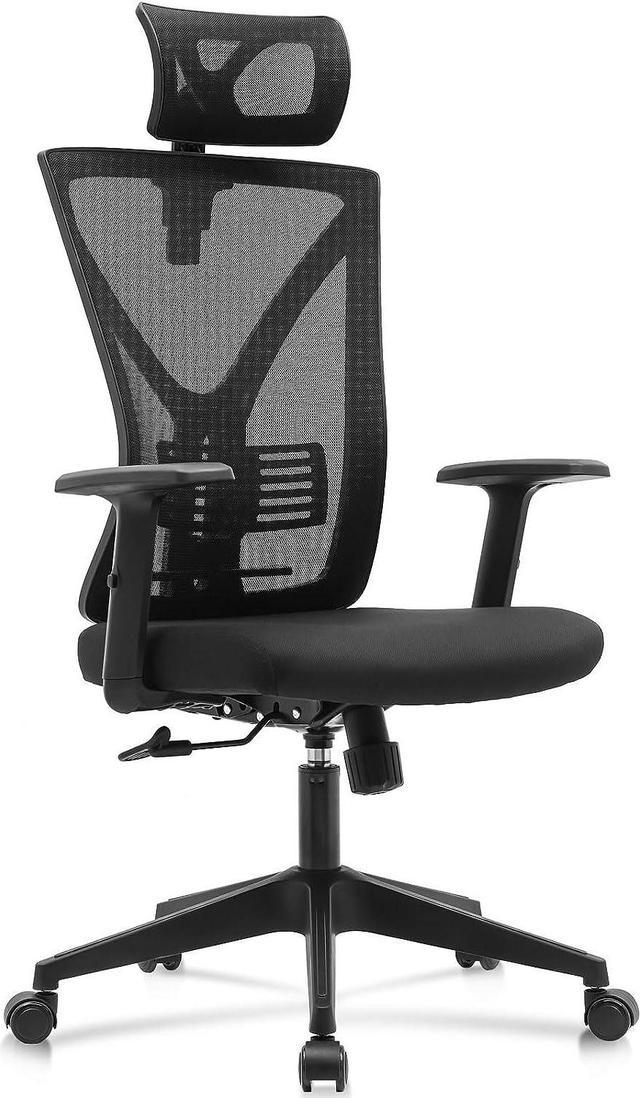 Ergonomic Office Chair with 2D Armrest Adjustable Lumbar Support & Hea