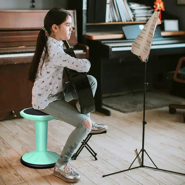 Alt view image 2 of 7 - Giantex Wobble Stools for Classroom Seating, Wiggle Stool with Adjustable Height, 23 Inch Active Learning Stool, Sitting Balance Chair for School, Office Stand Up, Flexible Seating Wobble Chair(Green)