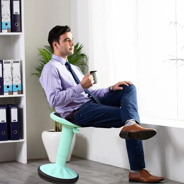 Alt view image 5 of 7 - Giantex Wobble Stools for Classroom Seating, Wiggle Stool with Adjustable Height, 23 Inch Active Learning Stool, Sitting Balance Chair for School, Office Stand Up, Flexible Seating Wobble Chair(Green)