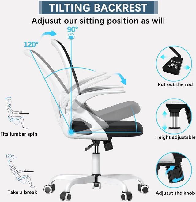Kensaker Office Desk Chair with Lumbar Support, Ergonomic Mesh Office Chair,  Height Swivel Computer Chair for Home and Office - AliExpress
