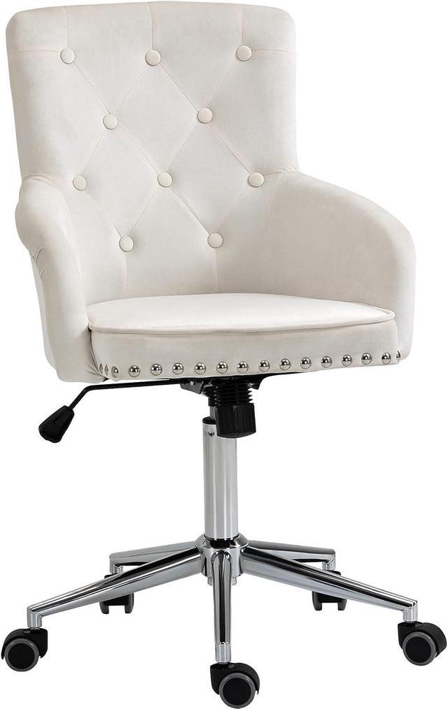 Modern White Office Chair with Padded Armrest