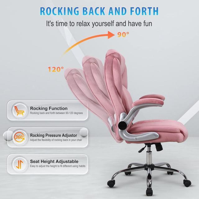 REFICCER Velvet Office Chairs, Executive Chair with Lumbar Support