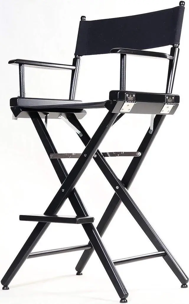 Alt view image 4 of 7 - Filmcraft Professional Grade Tall Director's Chair (30", Black Finish, Black Canvas)