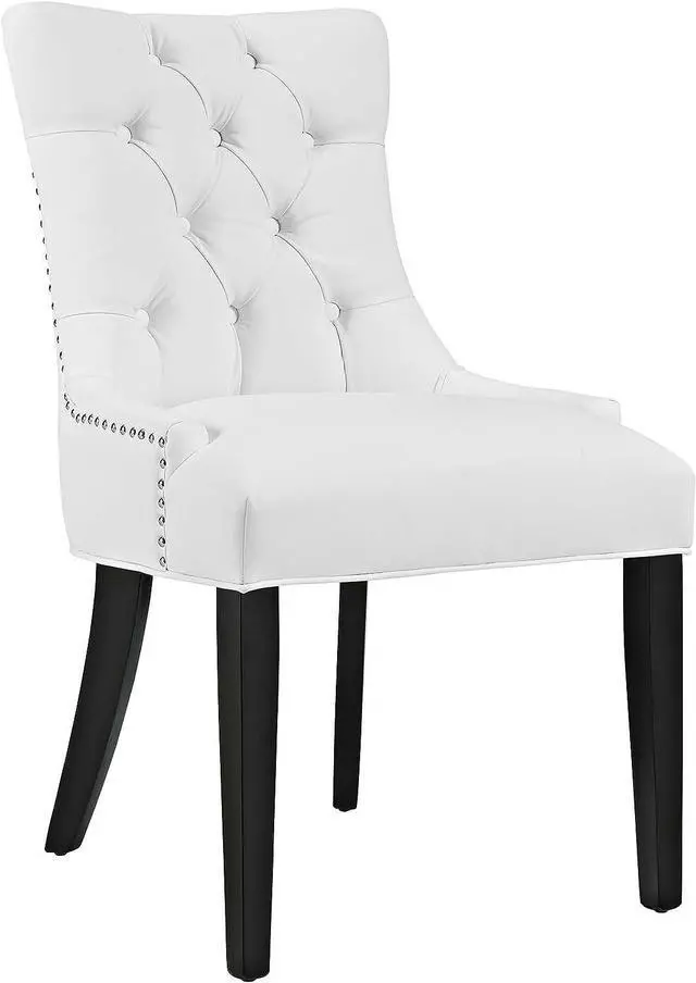 Main image of Modway MO- Regent Modern Tufted Faux Leather Upholstered with Nailhead Trim, Dining Chair, White