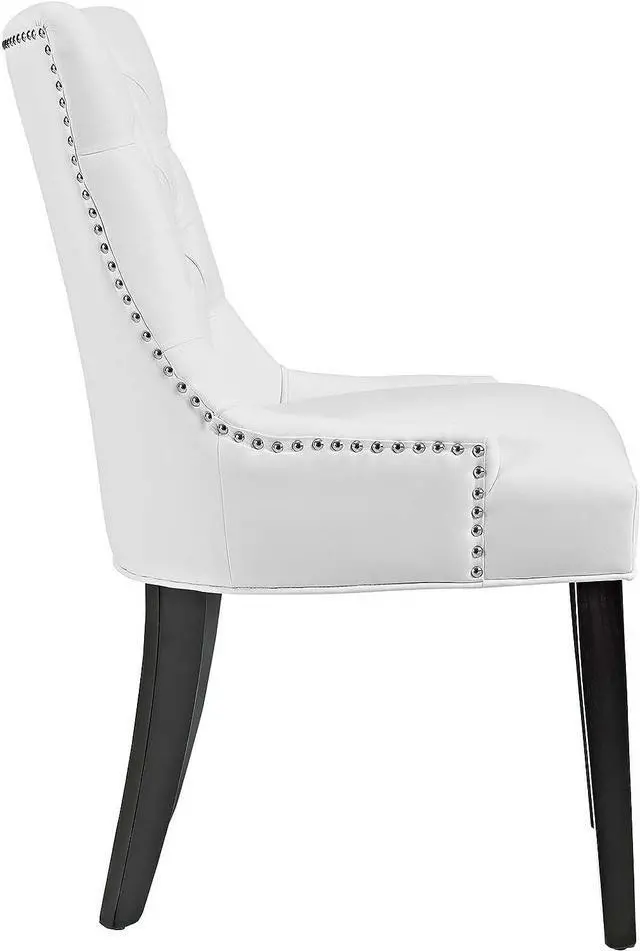 Alt view image 2 of 4 - Modway MO- Regent Modern Tufted Faux Leather Upholstered with Nailhead Trim, Dining Chair, White