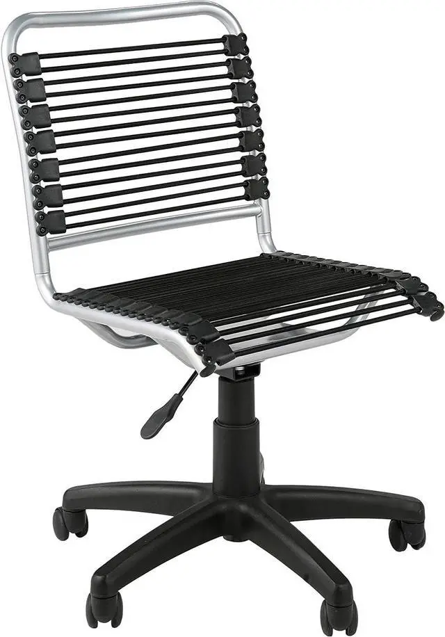 Main image of Euro Style Bungie Low Back Adjustable Office Chair, Black Bungies with Aluminum Frame