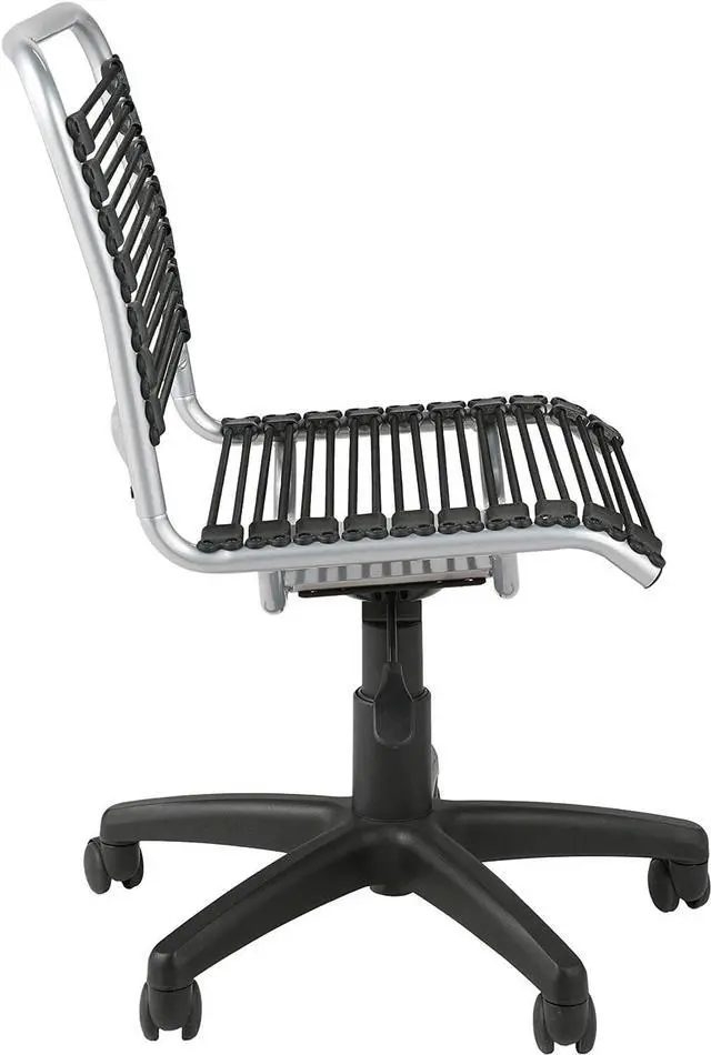 Alt view image 2 of 3 - Euro Style Bungie Low Back Adjustable Office Chair, Black Bungies with Aluminum Frame