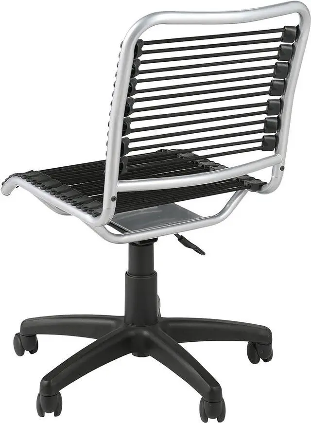 Alt view image 3 of 3 - Euro Style Bungie Low Back Adjustable Office Chair, Black Bungies with Aluminum Frame