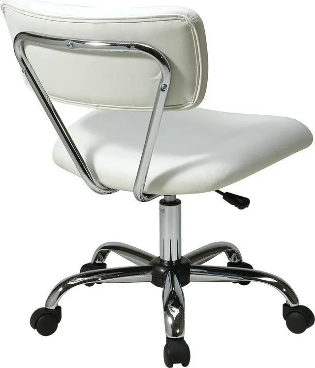 Alt view image 3 of 4 - OSP Home Furnishings Vista Office Task Chair with Pneumatic Height Adjustment and Full Swivel, White Vinyl