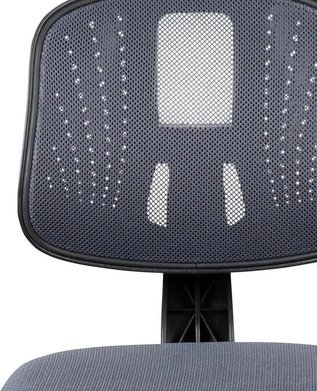 Alt view image 6 of 7 - EMMA + OLIVER Mid-Back Gray Mesh Swivel Task Office Chair with Pivot Back, BIFMA Certified
