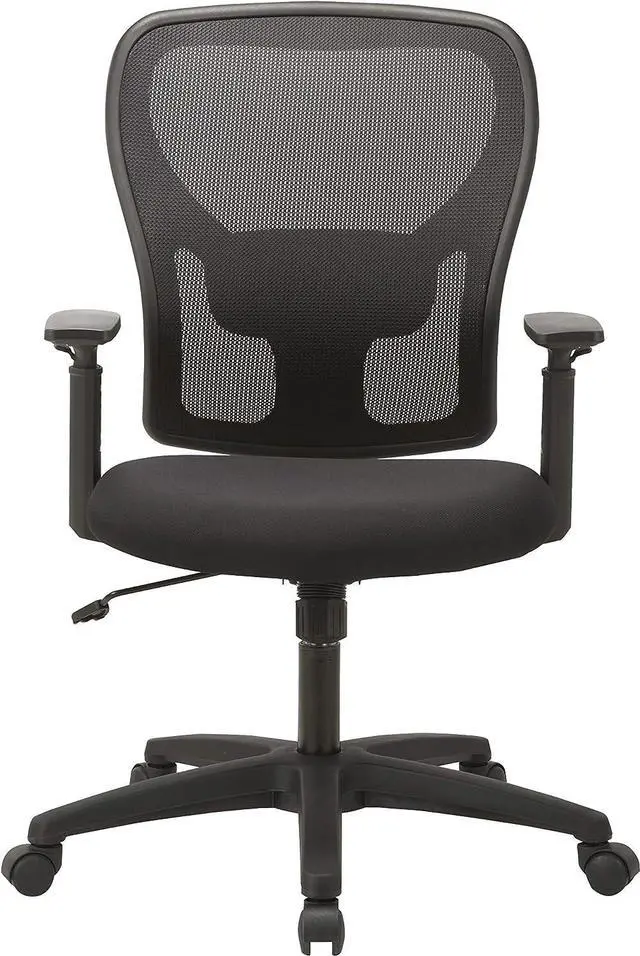 Alt view image 3 of 6 - Lorell Soho Task Chair, Mid-Back, Mesh Back with Fabric Seat, Black