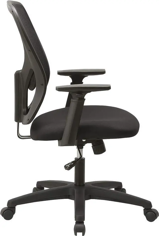 Alt view image 4 of 6 - Lorell Soho Task Chair, Mid-Back, Mesh Back with Fabric Seat, Black