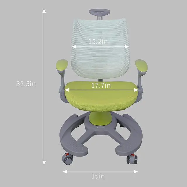 Alt view image 6 of 7 - ApexDesk MK Series Ergonomic Comfortable Mesh Height Adjustable Childrens Chair - Green Mesh