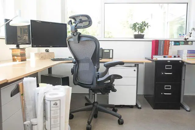 Alt view image 6 of 7 - The Original Headrest for The Herman Miller Aeron Chair H3 Lead | Colors and Mesh Match Classic Aeron Chair 2016 and Earlier Models | Headrest ONLY - Chair Not Included