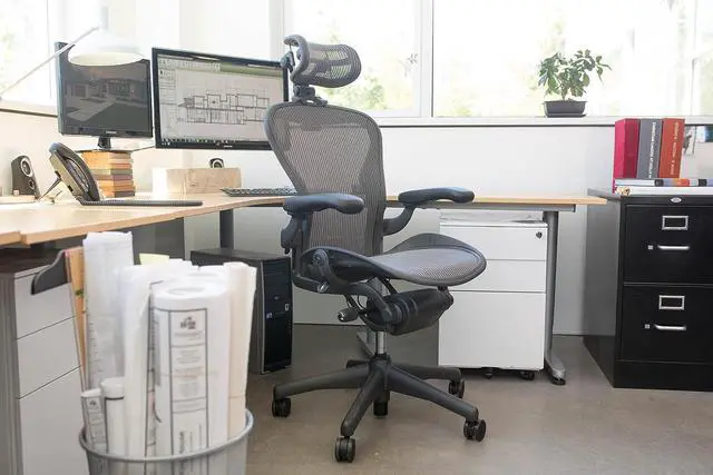 Alt view image 7 of 7 - The Original Headrest for The Herman Miller Aeron Chair H3 Lead | Colors and Mesh Match Classic Aeron Chair 2016 and Earlier Models | Headrest ONLY - Chair Not Included