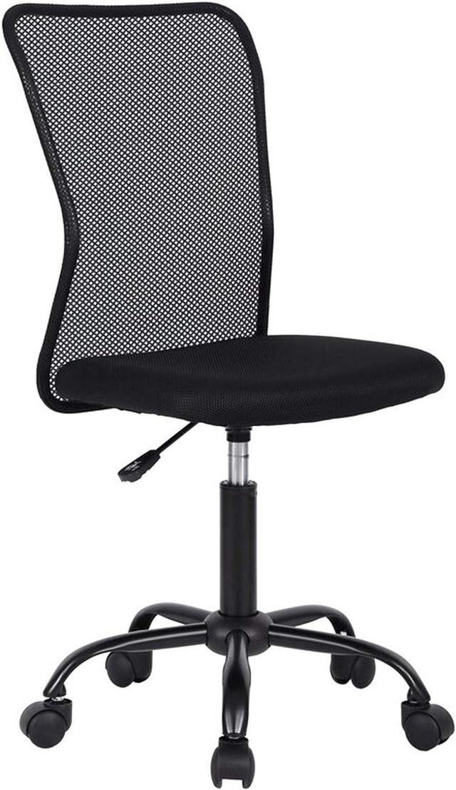 Small Mesh Desk Chair for Home Office, Mid Back Adjustable Armless Task  Chair with Ergonomic Lumbar Support, Modern Cheap Rolling Swivel Computer