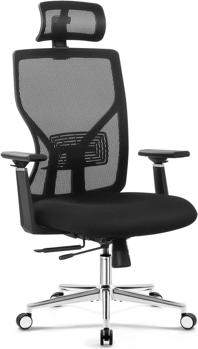 Furmax Office Chair Mesh Desk Chair with Adjustable Arms Ergonomic Computer  Chair Rolling Chair with Back and Lumbar Support, Black