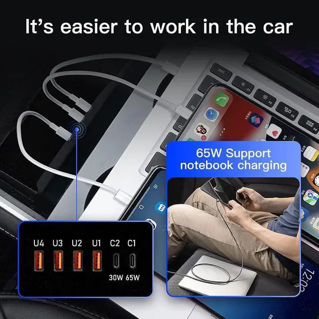 Alt view image 4 of 7 - MekedeTech USB Data Recovery Module Hub for Tesla Model 3/Y 2021 2022 2023 Central Control,4 USB Ports & 2 PD Fast Charging Ports 35W 65W Modification Car Fast Charging Box Retrofit Accessories