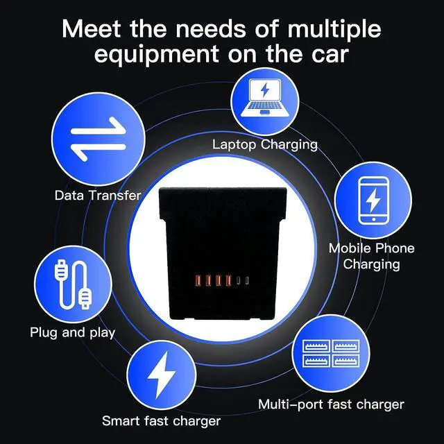 Alt view image 5 of 7 - MekedeTech USB Data Recovery Module Hub for Tesla Model 3/Y 2021 2022 2023 Central Control,4 USB Ports & 2 PD Fast Charging Ports 35W 65W Modification Car Fast Charging Box Retrofit Accessories