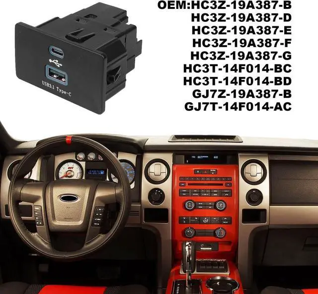 Alt view image 6 of 7 - TAIFAM Carplay USB Interface Hub,USB+Type-Cmodule Compatible for Ford Lincoln SYNC 3 Version 3.4 Fast Charging Stable Transmission,Support Apple Carplay Android OEM,HC3Z-19A387-B-G