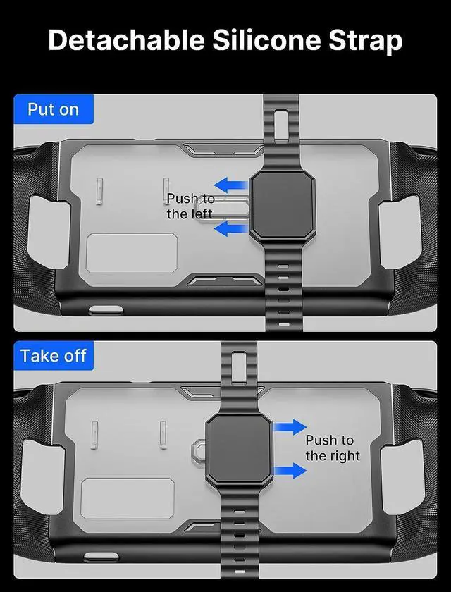 Alt view image 7 of 7 - PC0104 ModCase Compatible with Steam Deck/Steam Deck OLED with Cooling Fan Include Protective Case, Face Cover, Cooling Fan, Metal Bracket and Strap - Cooler Set