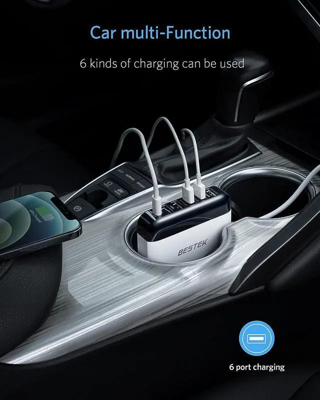 Alt view image 4 of 7 - Car USB Charger Fast Charge 86W 9A Quick Charge 3.0 & USB-C PD Car Charger Adapter with Smart Identification for Cell Phones, Tablets and Other USB Devices