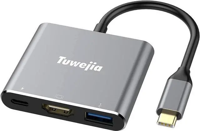 Main image of Tuwejia USB C to HDMI Multiport Adapter USB 3.1 Gen 1 Thumderbolt 3 to HDMI 4K Video Converter/USB 3.0 Hub PD Quick Charging Port with Large Projection