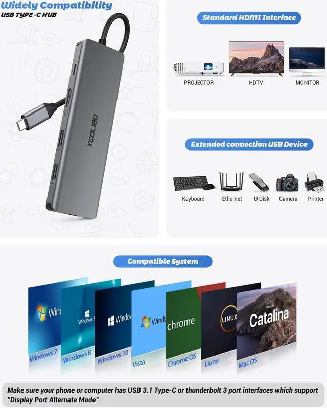 Alt view image 6 of 7 - 16 in 1 and 10 in1 Docking Station,1000M RJ45 Ethernet, 4K HDMI and DP, USB 3.0 Ports, 100W PD Charging Port, Compatible for MacBook