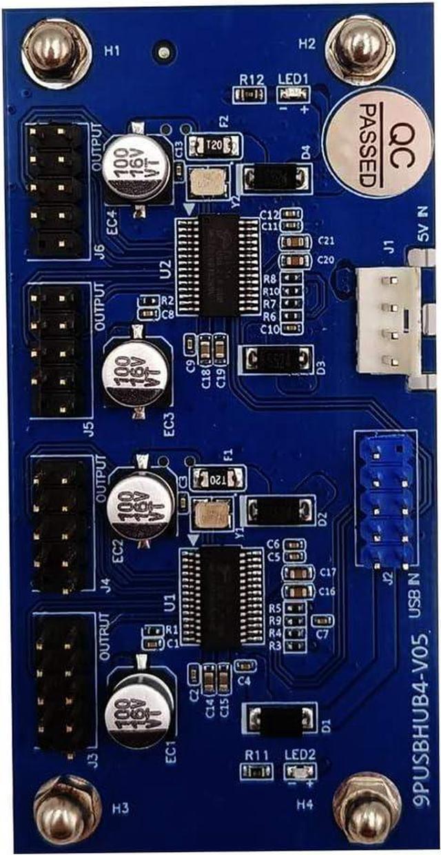 Alt view image 2 of 7 - 9pin USB Header Male 1 to 4 Female Extension Cable Card Motherboard 9-Pin USB 2.0 HUB 2 to 8-Port USB 2.0 Hub with Additional Power and Magnetic Base