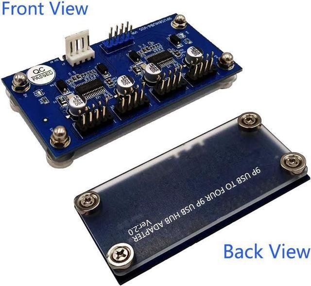 Alt view image 5 of 7 - 9pin USB Header Male 1 to 4 Female Extension Cable Card Motherboard 9-Pin USB 2.0 HUB 2 to 8-Port USB 2.0 Hub with Additional Power and Magnetic Base