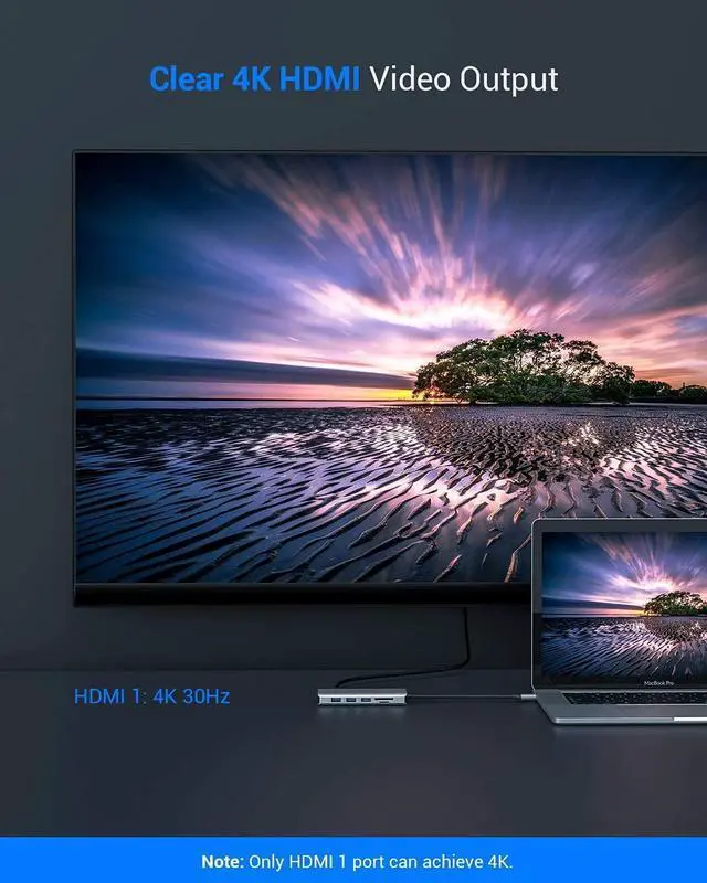 Alt view image 3 of 7 - USB C Docking Station, 12 in 1 USB C Hub Multiple Adapter with 2HDMI 4K, VGA, 100W PD, Gigabit Ethernet, 4USB-A, Mic/Audio, SD/TF Card Reader for Thunderbolt3 MacBook Pro/ipad/Dell/HP/Surface/Lenovo